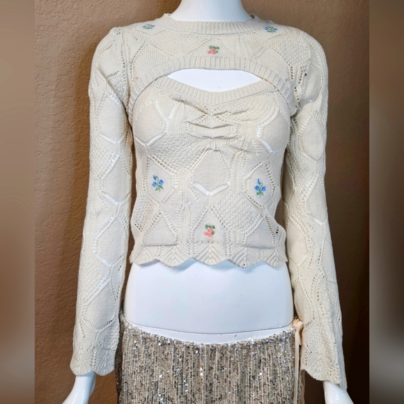 Freshman Tops - Freshman 1996 Crochet Knit 2 piece Top